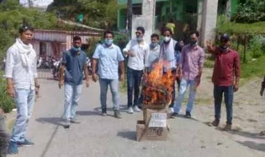 ड्रग्स मामला : एनएसयूआई ने परिसर निदेशक व डीएसडब्लू का फूंका पुतला  