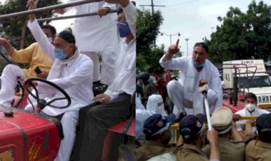 उत्तराखंड विधानसभा सत्र:  कांग्रेस विधायक ट्रैक्टर से पहुंचे विधानसभा