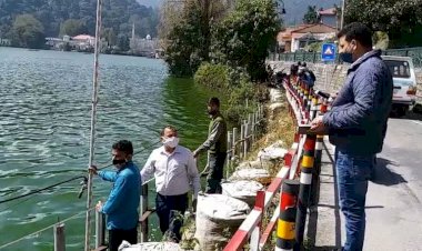 नैनीताल:लोनिवि की टीम ने किया मॉल रोड क्षेत्र का निरीक्षण