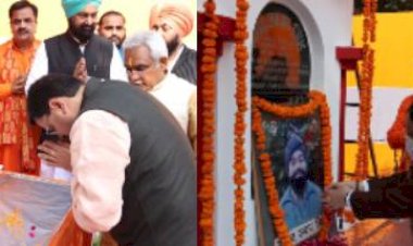 बीजेपी के राष्ट्रीय अध्यक्ष जेपी नड्डा के साथ सीएम धामी ने दी शहीद ऊधम सिंह को श्रद्धांजलि