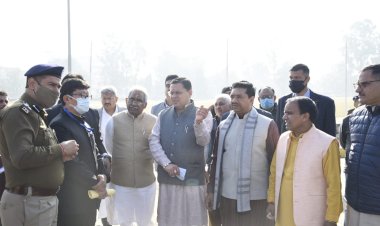 सीएम धामी ने लिया पीएम मोदी की रैली की तैयारियों का जायजा