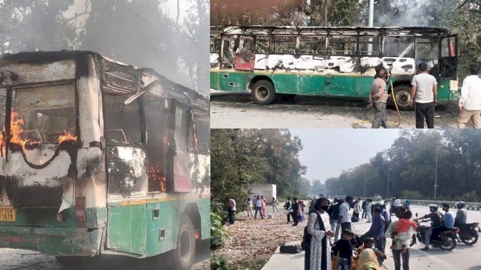 देहरादून: यूपी रोडवेज की बस में अचानक लग गई आग, बाल-बाल बचे 37 यात्री