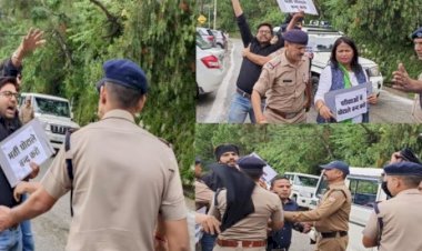 टिहरी में मंत्री प्रेमचंद अग्रवाल को कॉन्ग्रेसियों ने दिखाए काले झंडे