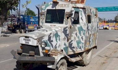 बंदी सिंहों की रिहाई की मांग कर रहे कार्यकर्ताओं से निपटने की तैयारी, पुलिस द्वारा मोहाली-चंडीगढ़ बॉर्डर पर बख्तरबंद ट्रैक्टर तैनात