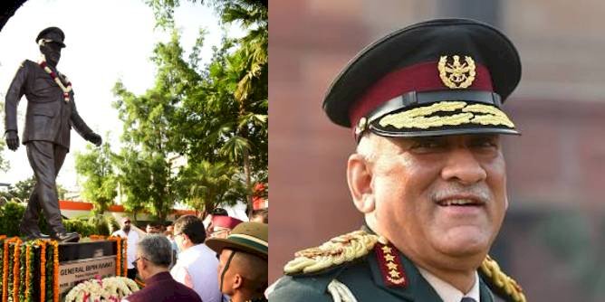 उत्तराखंड: सीएम धामी ने किया प्रथम सीडीएस जनरल विपिन रावत की प्रतिमा का अनावरण