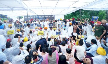 'आप' नताओं ने मणिपुर की घटना के खिलाफ चंडीगढ़ में किया प्रदर्शन, बीरेन सिंह सरकार को बर्खास्त करने की मांग की