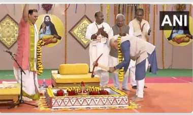पीएम मोदी ने मध्य प्रदेश में 100 करोड़ रुपये की लागत से बनने वाले संत रविदास मंदिर के लिए भूमि पूजन किया