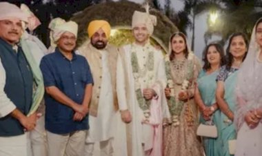 शादी के बाद राघव चड्ढा और परिणीति चोपड़ा आये सीएम केजरीवाल और भगवंत मान के साथ नज़र, साथ में क्लिक करवाई तस्वीरें