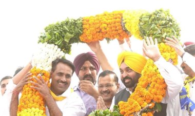 राजस्थान में 'आप' उम्मीदवारों के लिए भगवंत मान और अरविंद केजरीवाल ने किया प्रचार