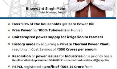 '90% परिवारों का बिजली बिल जीरो, PSPCL को अब भी 564.75 करोड़ का मुनाफा'