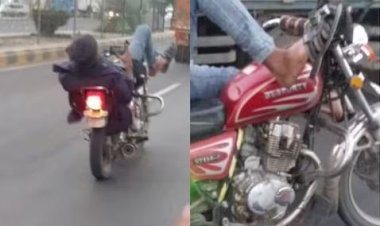 इस शख्स के बाइक पर  स्टंट देख दबा लेंगे दांतों तले उंगली, मौत से करता दिखा मजाक!